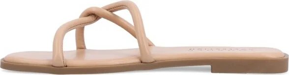 Journee Collection Women's Lauda Vegan Leather Slip On Sandals Blue - Image 4