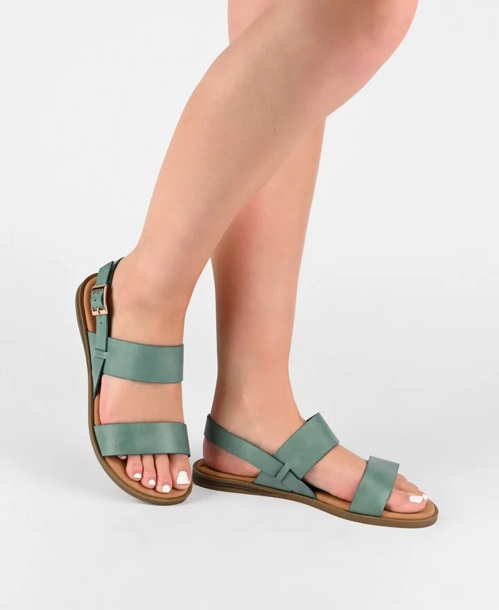 Journee Collection Women's Lavine Double Strap Flat Sandals - Image 6
