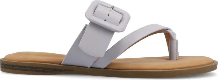 Journee Collection Women's Layra Strappy Buckle Flat Sandals - Image 2