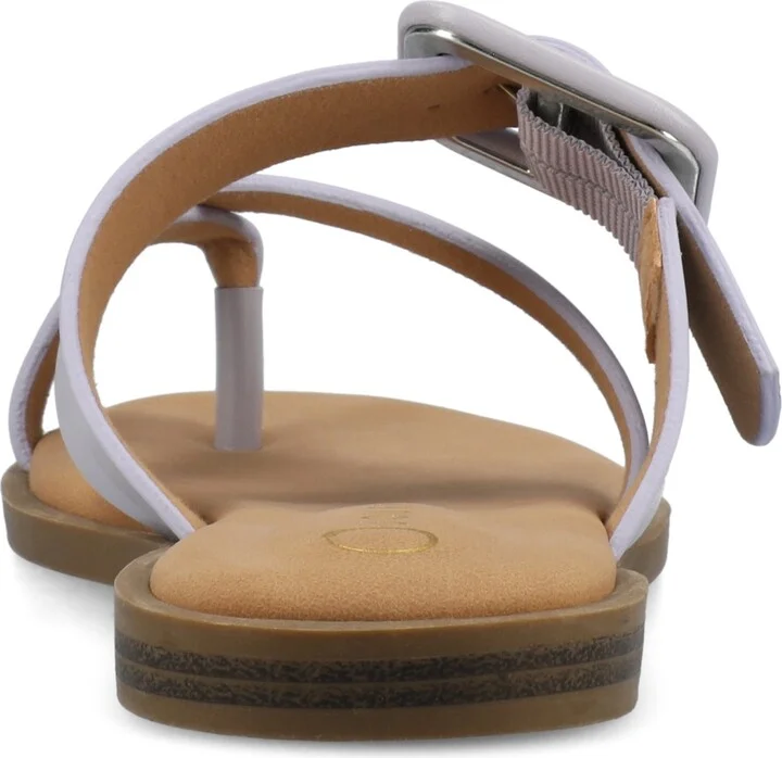 Journee Collection Women's Layra Strappy Buckle Flat Sandals - Image 3