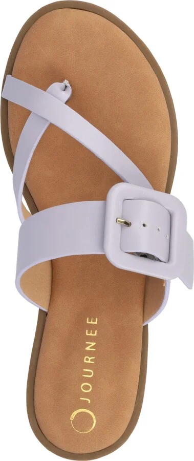 Journee Collection Women's Layra Strappy Buckle Flat Sandals - Image 4
