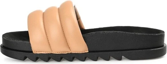 Journee Collection Women's Lazro Slide Flat Sandals Tan - Image 5