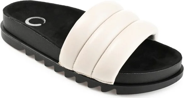 Journee Collection Women's Lazro Slide Flat Sandals Tan