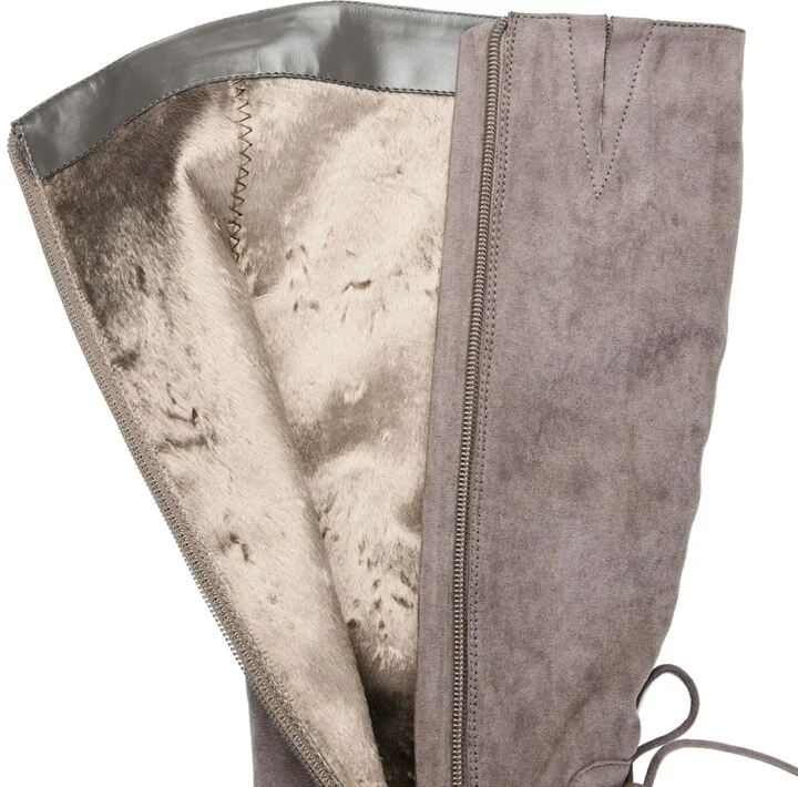 Journee Collection Women's Leeda Lace Up Detail Knee High Boots - Image 11