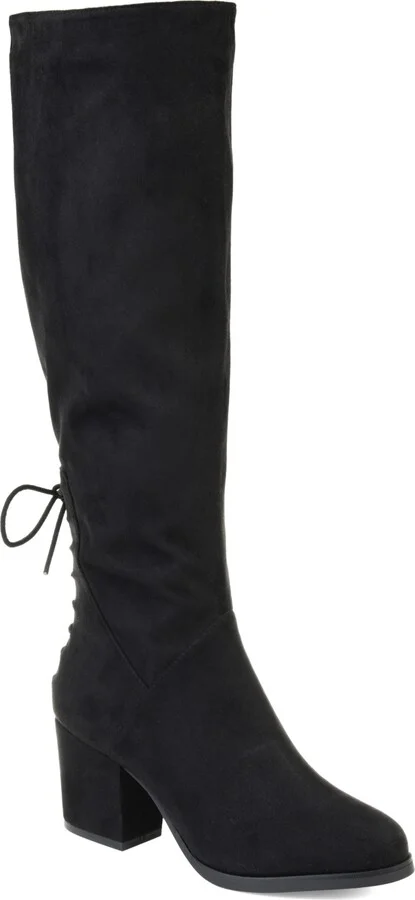 Journee Collection Women's Leeda Lace Up Detail Knee High Boots