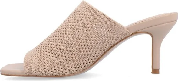 Journee Collection Women's Leighton Soft Knit Slip On Open Toe Pumps Blue - Image 4