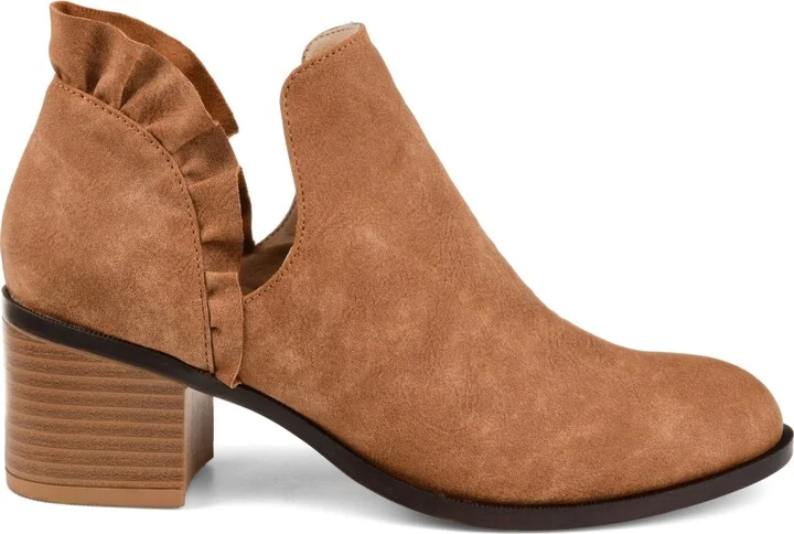 Journee Collection Women's Lennie Ruffle Detail Stacked Block Heel Booties - Image 2