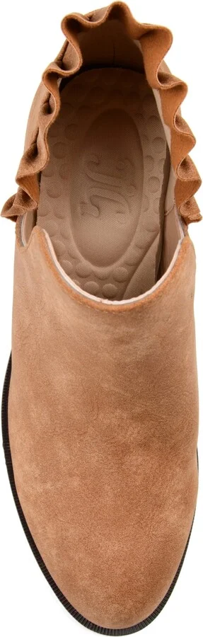 Journee Collection Women's Lennie Ruffle Detail Stacked Block Heel Booties - Image 4