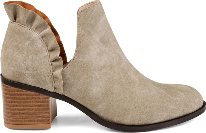 Journee Collection Women's Lennie Ruffle Detail Stacked Block Heel Booties - Image 7