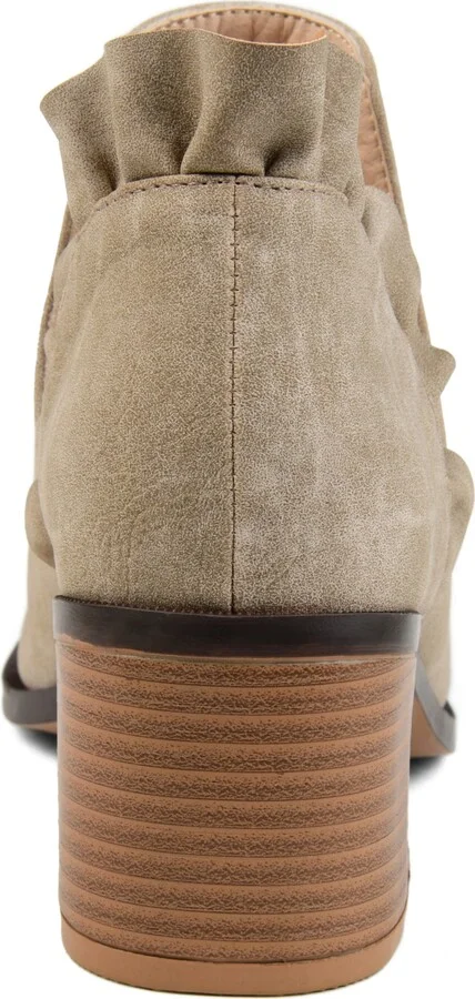 Journee Collection Women's Lennie Ruffle Detail Stacked Block Heel Booties - Image 8