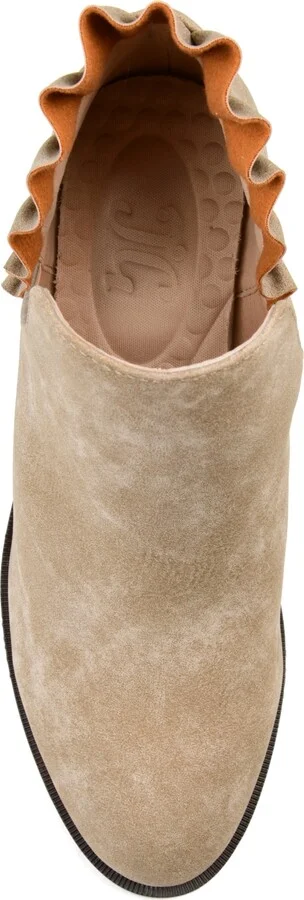 Journee Collection Women's Lennie Ruffle Detail Stacked Block Heel Booties - Image 9