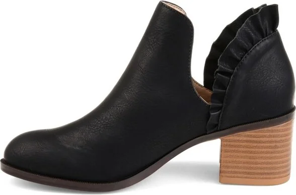 Journee Collection Women's Lennie Slip On Stacked Heel Booties Black - Image 2