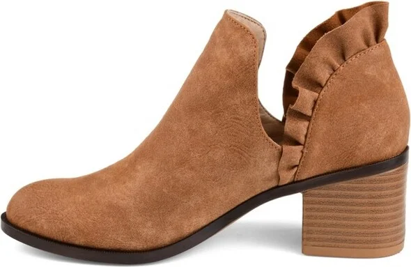 Journee Collection Women's Lennie Slip On Stacked Heel Booties Black - Image 3