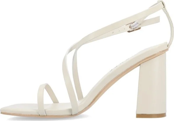 Journee Collection Women's Lenorra Covered Block Heel Sandals Beige - Image 2