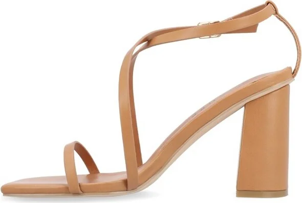 Journee Collection Women's Lenorra Covered Block Heel Sandals Beige - Image 5