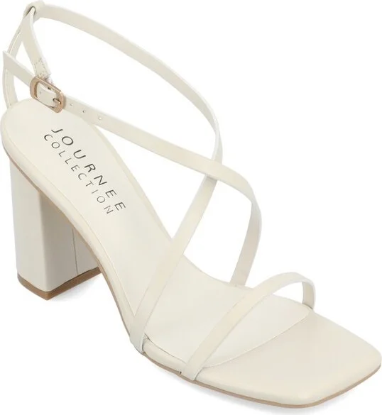 Journee Collection Women's Lenorra Covered Block Heel Sandals Beige