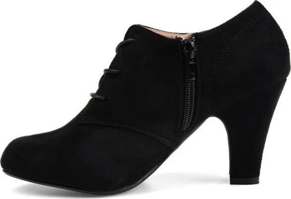 Journee Collection Women's Leona Inside Zip Block Heel Booties Black 7.5WD - Image 2