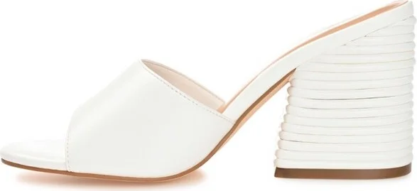 Journee Collection Women's Leslee Layered Block Heel Sandals Nude - Image 3