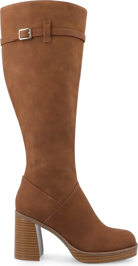 Journee Collection Women's Letice Square Toe Platform Knee High Boots - Image 7