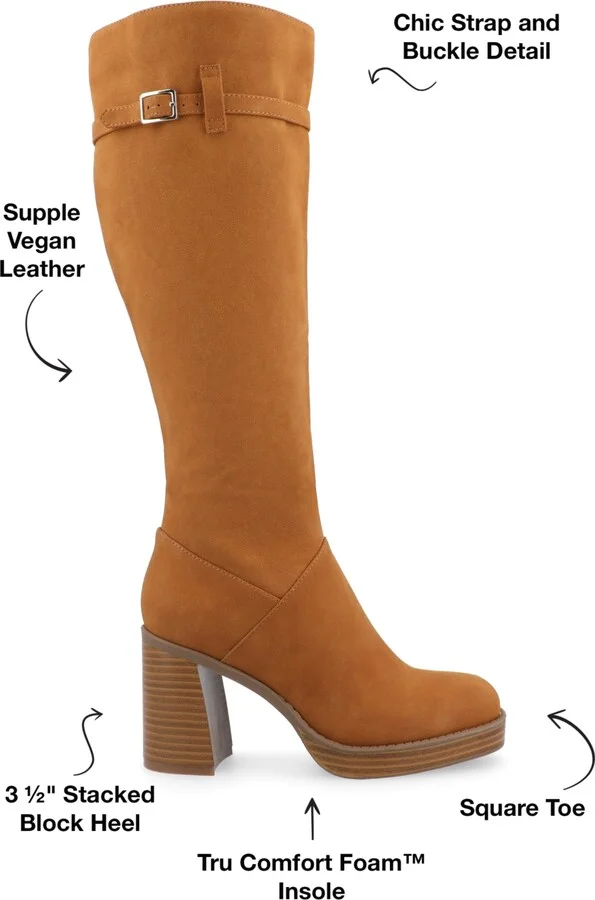 Journee Collection Women's Letice Wide Width Square Toe Platform Knee High Boots - Image 6