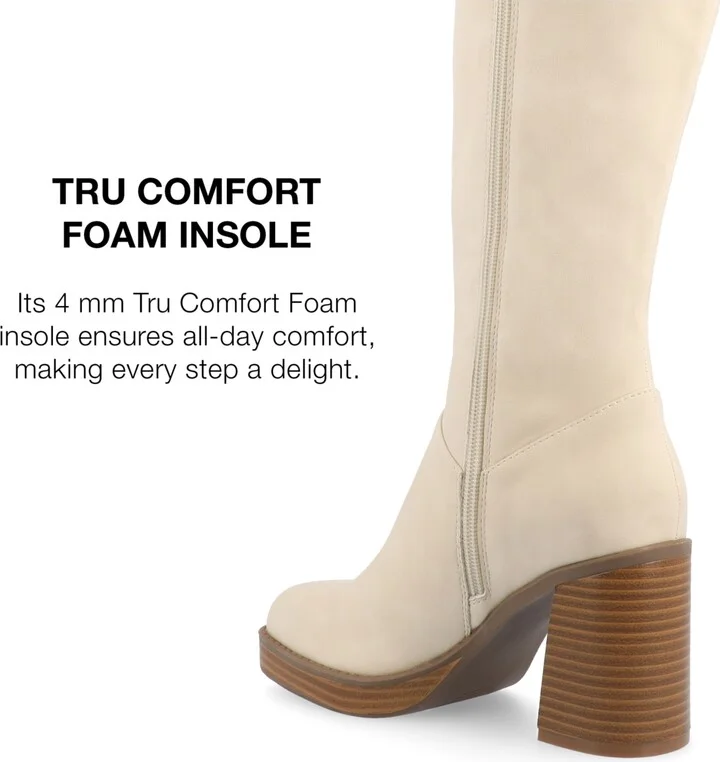 Journee Collection Women's Letice Wide Width Square Toe Platform Knee High Boots - Image 11