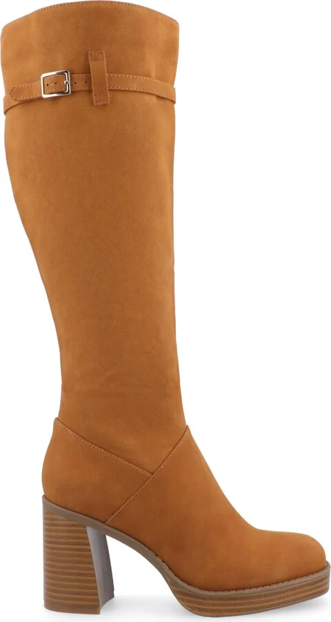 Journee Collection Women's Letice Wide Width Wide Calf Square Toe Platform Knee High Boots - Image 7