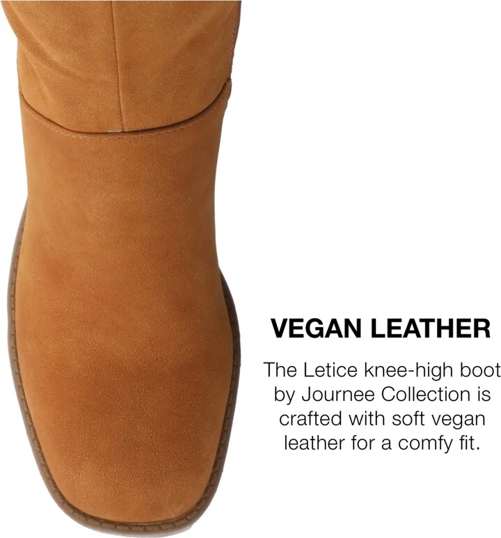 Journee Collection Women's Letice Wide Width Wide Calf Square Toe Platform Knee High Boots - Image 11