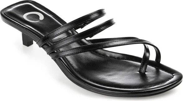 Journee Collection Womens Lettie Tru Comfort Foam Open Toe Kitten Heel Pumps Black 7.5