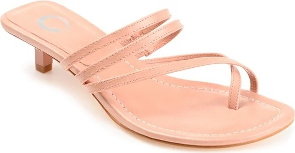 Journee Collection Womens Lettie Tru Comfort Foam Open Toe Kitten Heel Pumps Blush 9.5