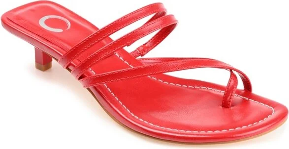 Journee Collection Womens Lettie Tru Comfort Foam Open Toe Kitten Heel Pumps Red 8