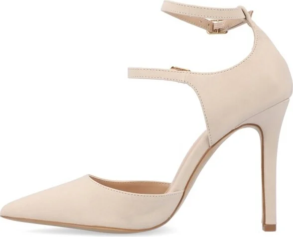 Journee Collection Women's Lilyann Multi Strap Stiletto Pointed Toe Pumps Orange - Image 5