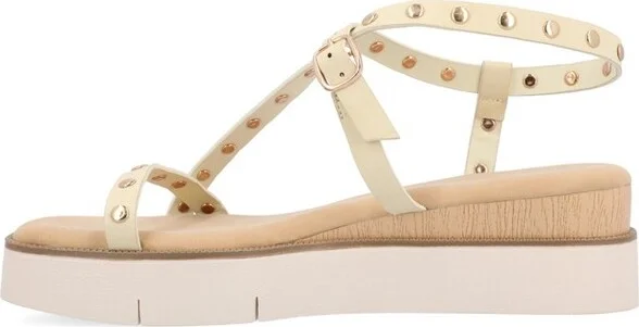 Journee Collection Women's Lindsay Buckle Platform Sandals Ivory - Image 2