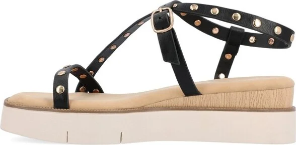 Journee Collection Women's Lindsay Buckle Platform Sandals Ivory - Image 3