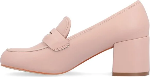 Journee Collection Women's Liyla Low Heel Square Toe Pumps Blush - Image 6