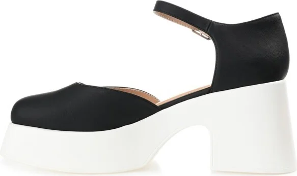 Journee Collection Women's Lizaa Platform Mid Platform Square Toe Pumps Black - Image 2