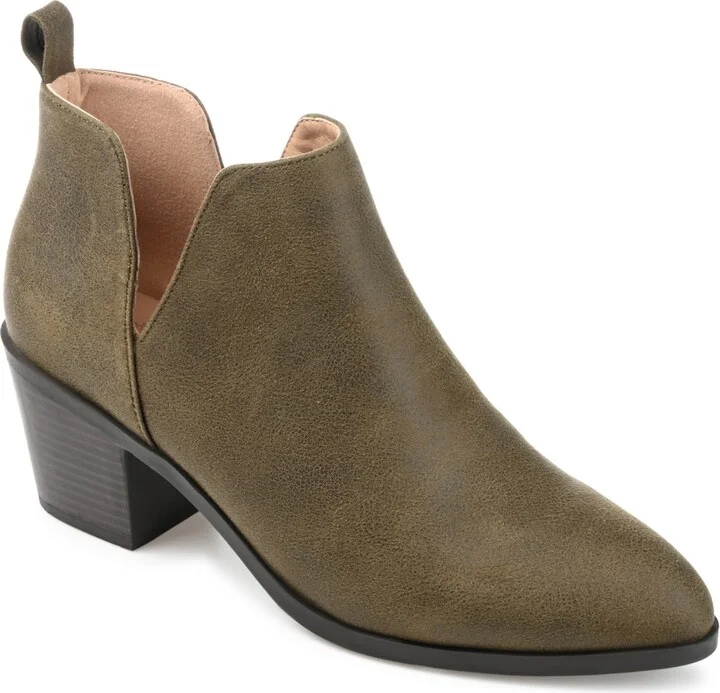Journee Collection Women's Lola Cut Out Stacked Heel Dress Booties