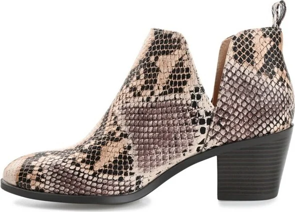 Journee Collection Women's Lola Pull On Stacked Heel Booties Animal - Image 5