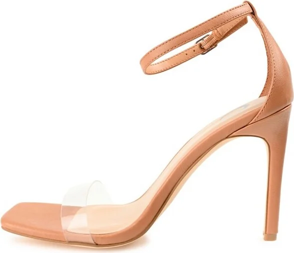 Journee Collection Women's Lorelei Open Toe High Stiletto Pumps Mocha - Image 2