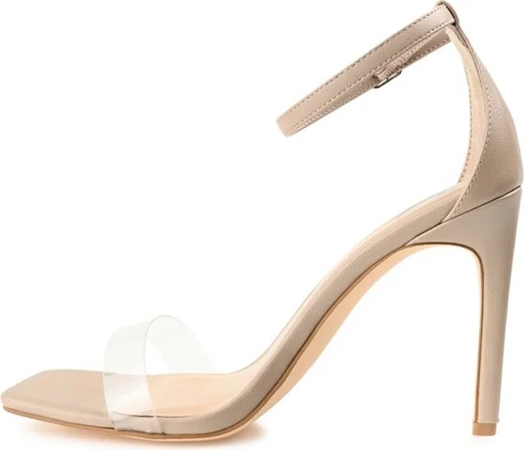 Journee Collection Women's Lorelei Open Toe High Stiletto Pumps Mocha - Image 3
