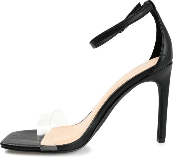 Journee Collection Women's Lorelei Open Toe High Stiletto Pumps Mocha - Image 5