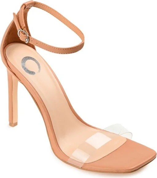 Journee Collection Women's Lorelei Open Toe High Stiletto Pumps Mocha