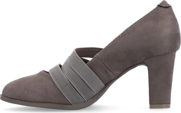 Journee Collection Women's Loren Comfort Insole Medium and Wide Width Round Toe Mid Block Heel Pumps Black 6WD - Image 2