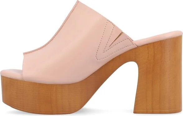 Journee Collection Women's Lorenza Platform Clog Open Toe Sandals Rose - Image 2