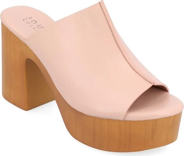 Journee Collection Women's Lorenza Platform Clog Open Toe Sandals Rose