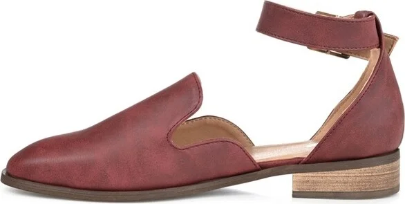 Journee Collection Women's Loreta Buckle Square Toe Loafer Flats Brown - Image 5