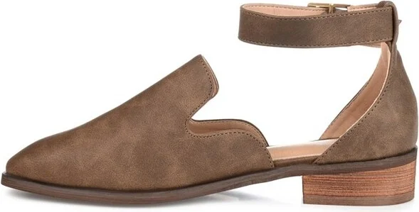 Journee Collection Women's Loreta Buckle Square Toe Loafer Flats Brown - Image 9