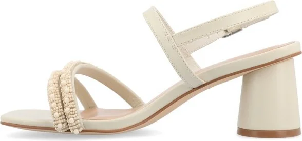 Journee Collection Women's Lornnah Beaded Strap Heeled Sandals, Denim - Image 7