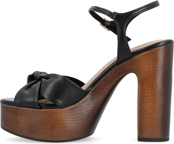 Journee Collection Women's Lorrica High Heel Open Toe Sandals Cognac - Image 2