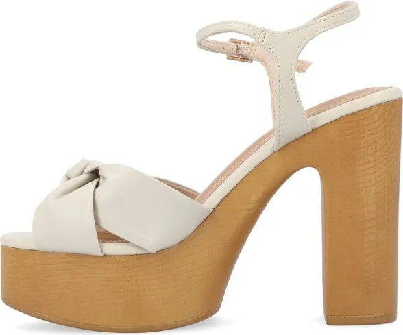 Journee Collection Women's Lorrica High Heel Open Toe Sandals Cognac - Image 5