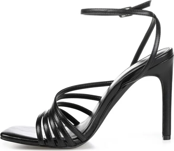Journee Collection Women's Louella Open Toe High Stiletto Pumps Black - Image 2